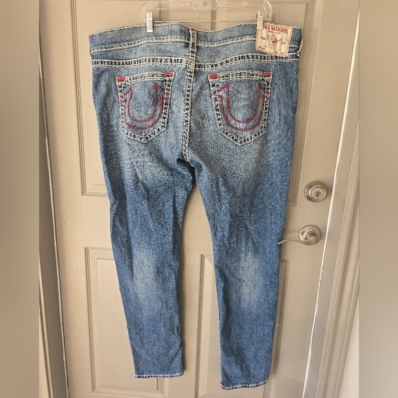 TRUE RELIGION Rocco Relaxed Skinny Mens Jeans Light Blue Size 44 Measured 46x32 - Picture 10 of 15